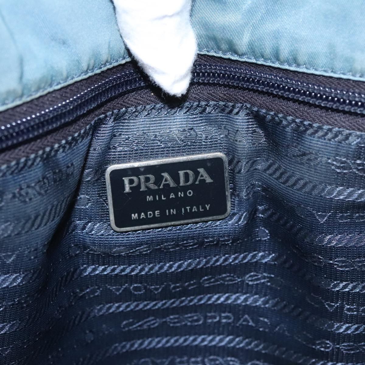 Prada Tessuto Blue Synthetic Handbag (Pre-Owned) Size ONE SIZE - 15 Thumbnail