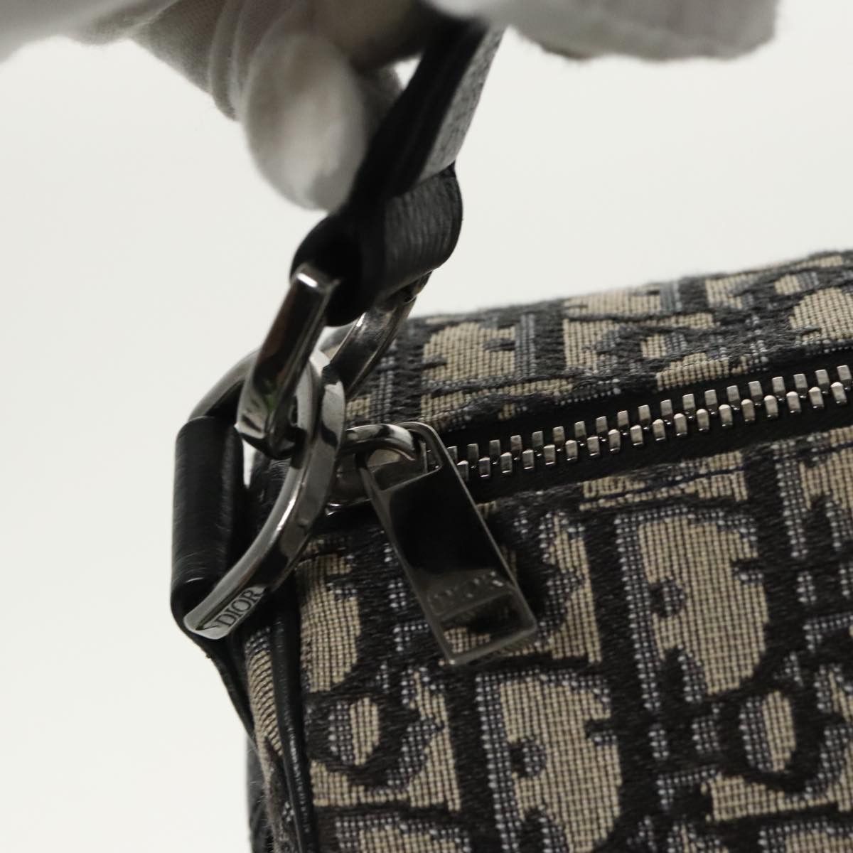 Dior Trotter Navy Canvas Shoulder Bag (Pre-Owned) Size ONE SIZE - 9 Thumbnail