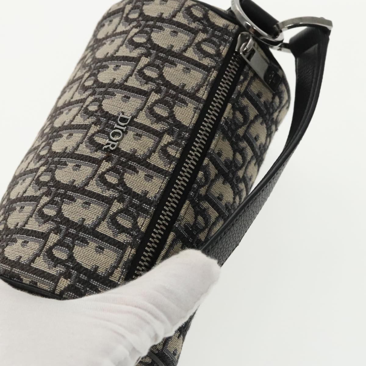 Dior Trotter Navy Canvas Shoulder Bag (Pre-Owned) Size ONE SIZE - 7 Thumbnail