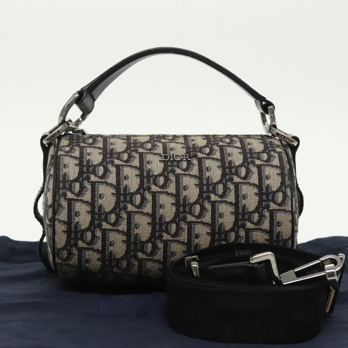 Dior Trotter Navy Canvas Shoulder Bag (Pre-Owned) Size ONE SIZE - 15 Thumbnail