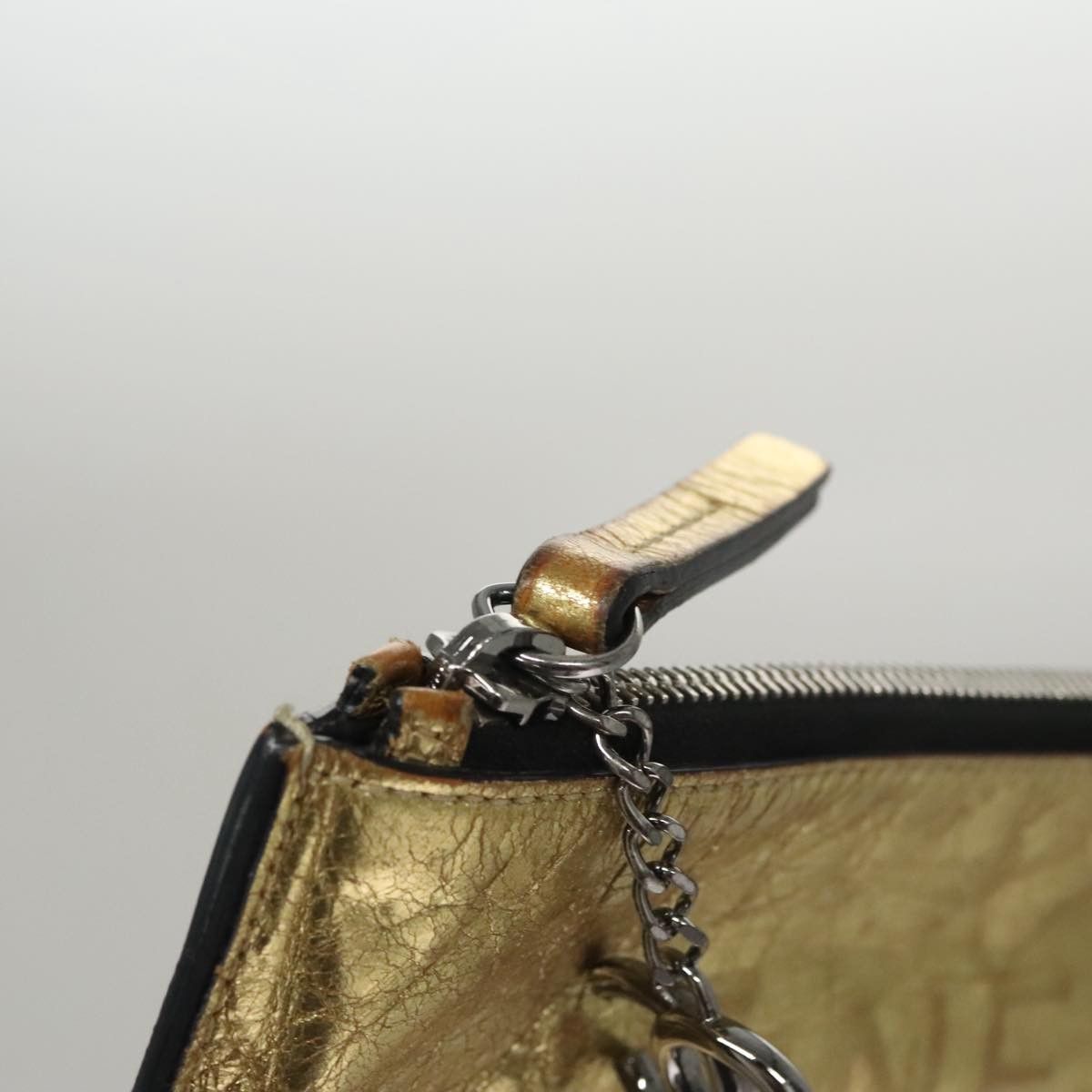 Chanel Coco Mark Gold Leather Clutch Bag (Pre-Owned) Size ONE SIZE - 12 Thumbnail