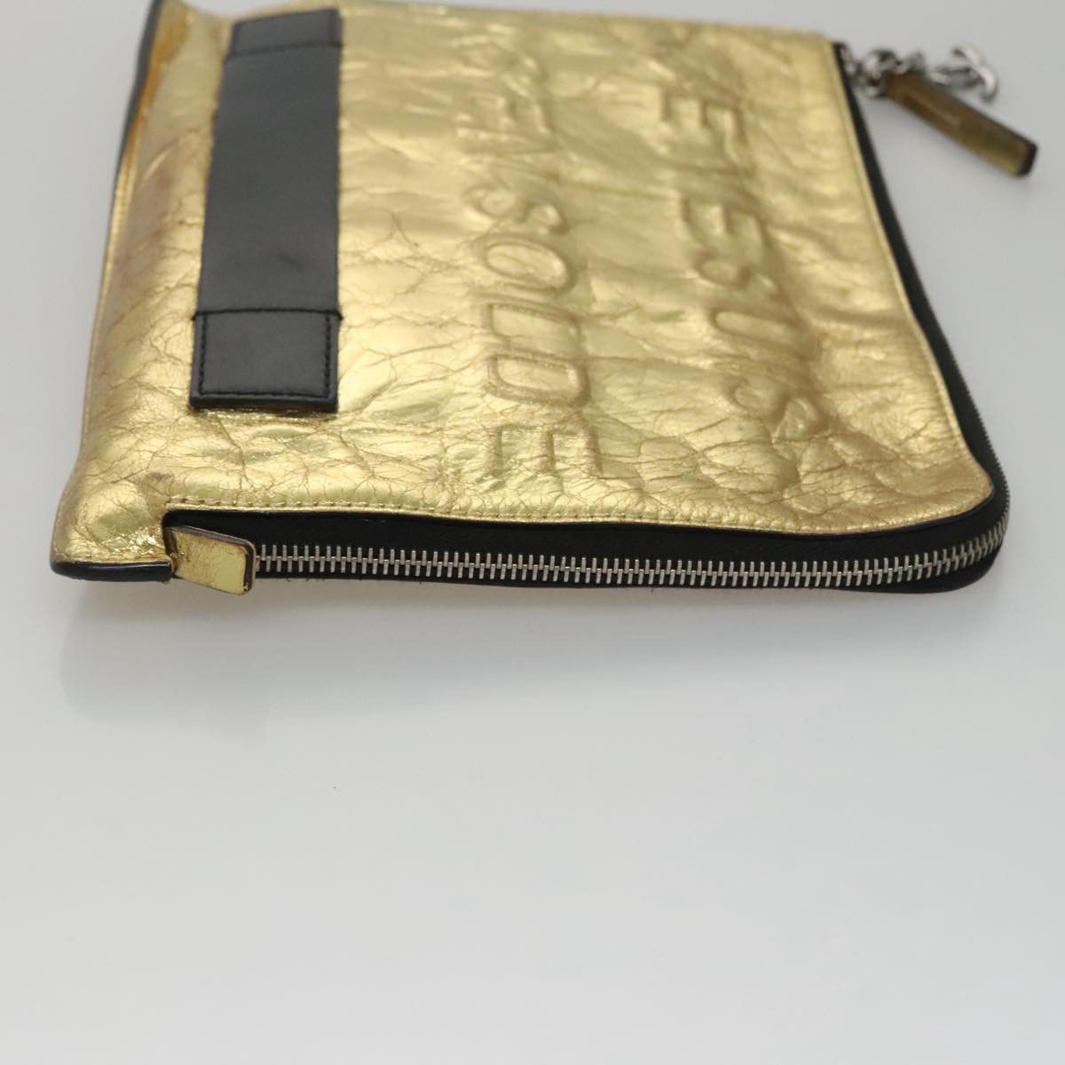 Chanel Coco Mark Gold Leather Clutch Bag (Pre-Owned) Size ONE SIZE - 3 Thumbnail