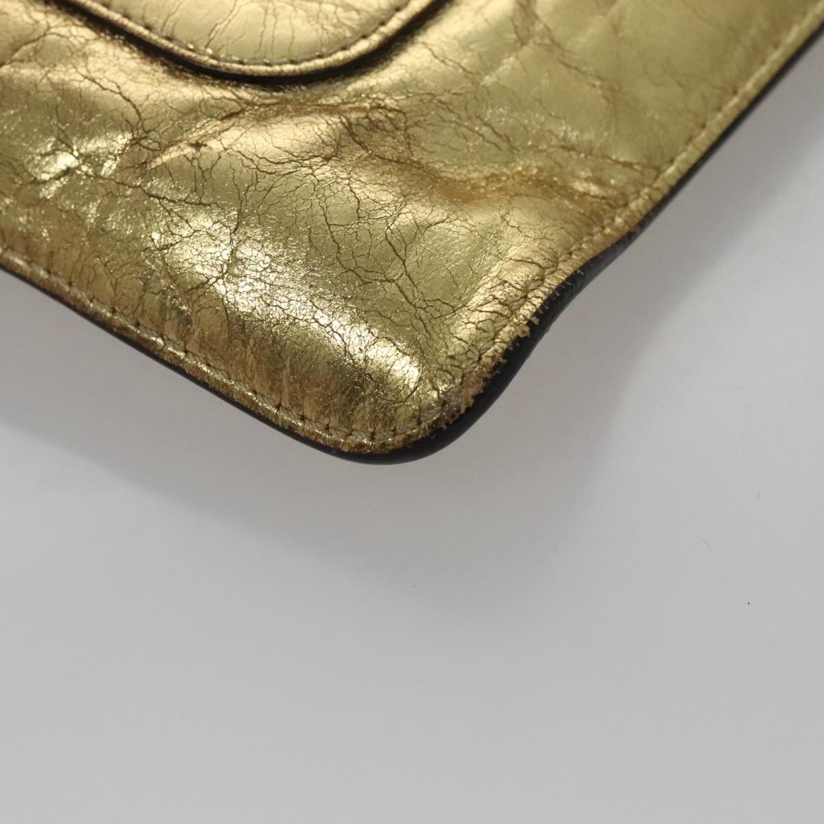 Chanel Coco Mark Gold Leather Clutch Bag (Pre-Owned) Size ONE SIZE - 9 Thumbnail