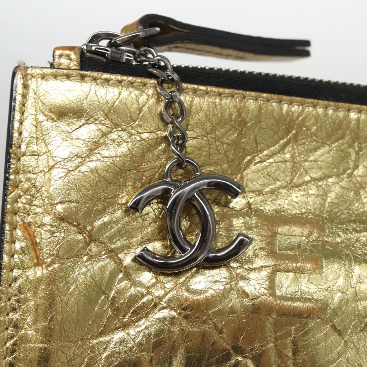 Chanel Coco Mark Gold Leather Clutch Bag (Pre-Owned) Size ONE SIZE - 11 Thumbnail
