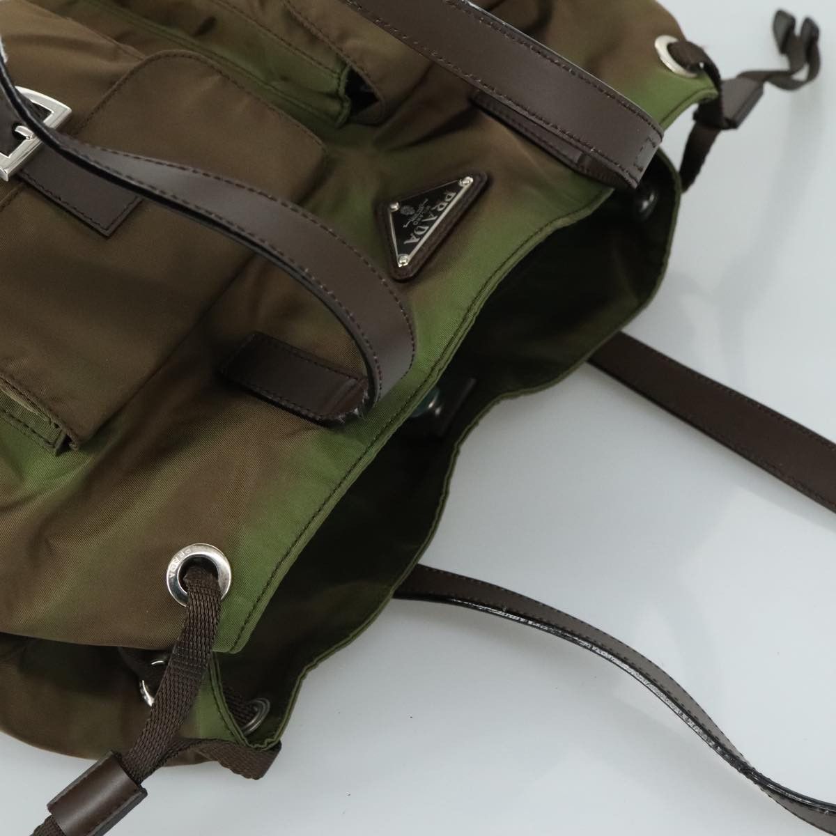 Prada Tessuto Khaki Synthetic Tote Bag (Pre-Owned) Size ONE SIZE - 16 Thumbnail