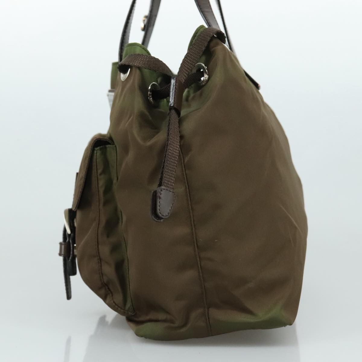 Prada Tessuto Khaki Synthetic Tote Bag (Pre-Owned) Size ONE SIZE - 4 Thumbnail