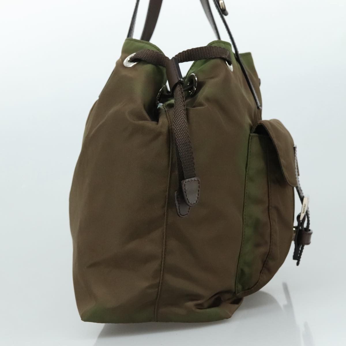 Prada Tessuto Khaki Synthetic Tote Bag (Pre-Owned) Size ONE SIZE - 3 Thumbnail