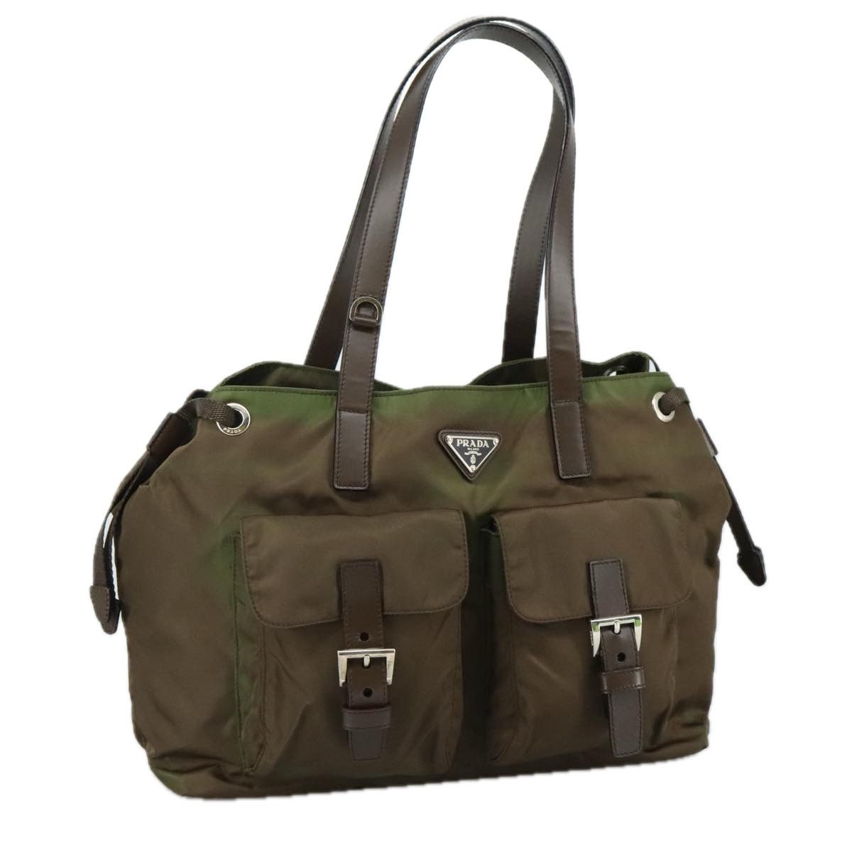Prada Tessuto Khaki Synthetic Tote Bag (Pre-Owned) Size ONE SIZE - 15 Thumbnail