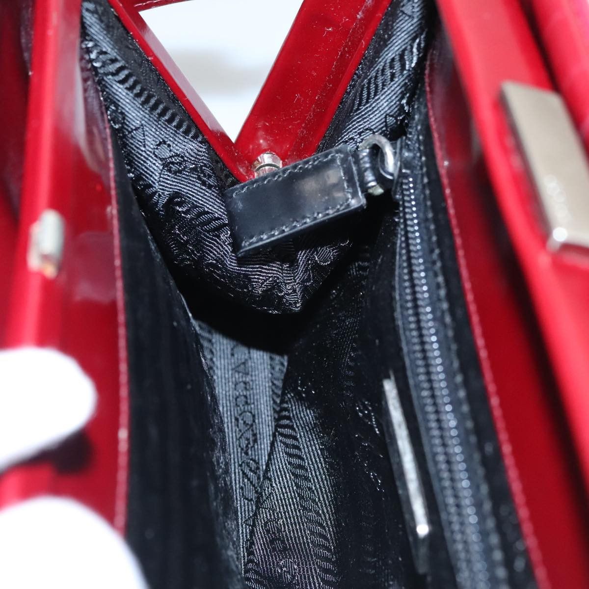 Prada Burgundy Patent Leather Handbag (Pre-Owned) Size ONE SIZE - 12 Thumbnail