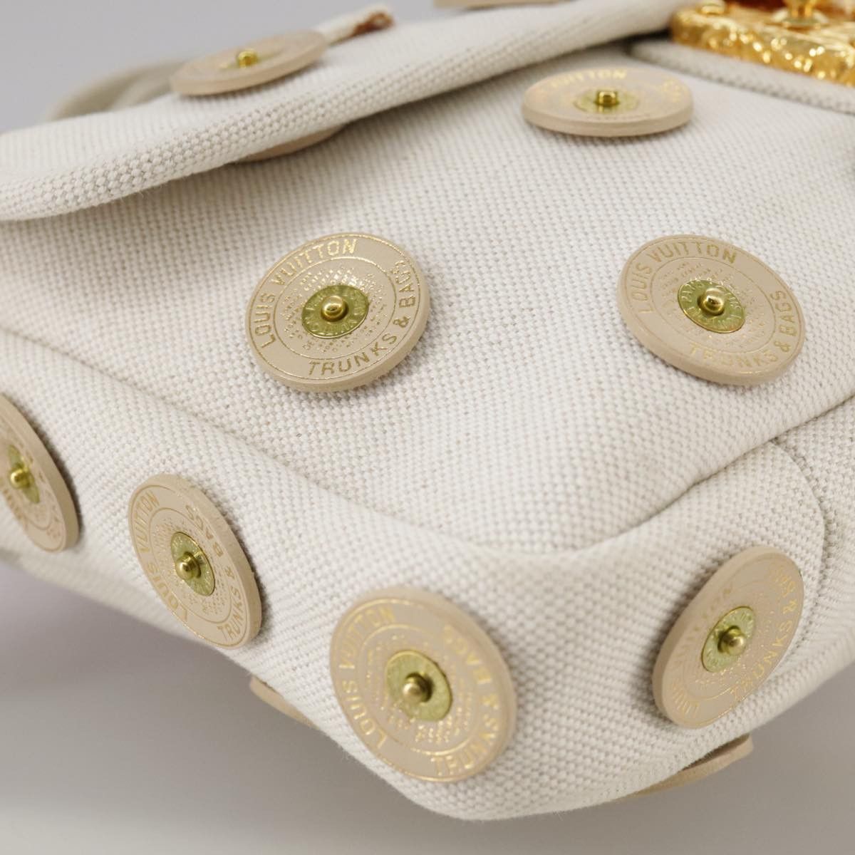 Louis Vuitton Polka Dot White Canvas Handbag (Pre-Owned) Size ONE SIZE - 7 Thumbnail