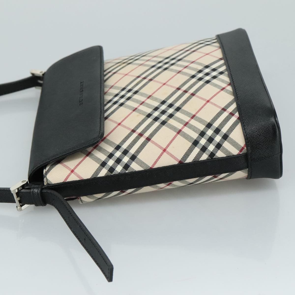 Burberry Nova Check Beige Canvas Shoulder Bag (Pre-Owned) Size ONE SIZE - 4 Thumbnail