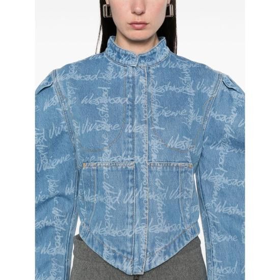 Vivienne Westwood VIVIENNE WESTWOOD Women Denim Jackets 1901001F W014I K306 BLUE Size S / US 4 / IT 40 - 2 Thumbnail