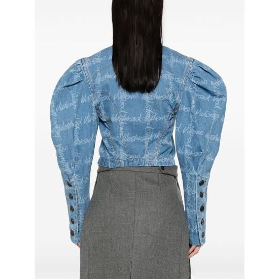 Vivienne Westwood VIVIENNE WESTWOOD Women Denim Jackets 1901001F W014I K306 BLUE Size S / US 4 / IT 40 - 3 Thumbnail