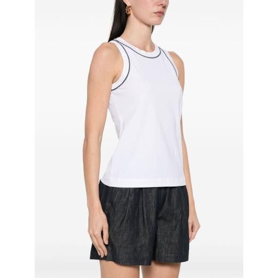 Brunello Cucinelli BRUNELLO CUCINELLI Women Tops M0T81FP340 CT106 WHITE Size S / US 4 / IT 40 - 5 Thumbnail