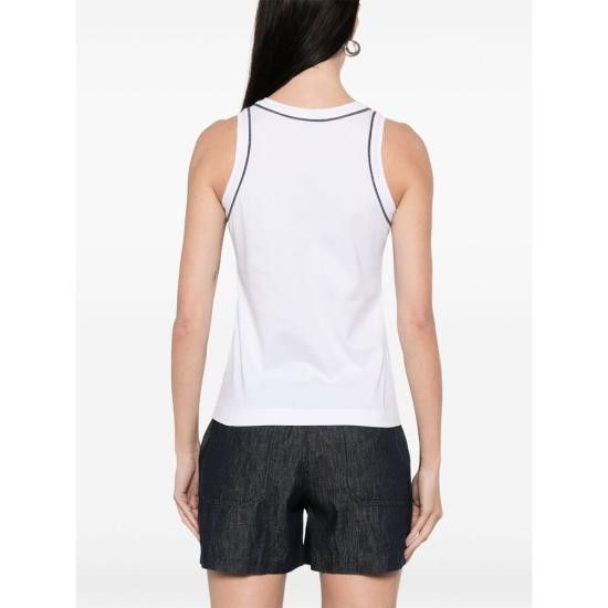 Brunello Cucinelli BRUNELLO CUCINELLI Women Tops M0T81FP340 CT106 WHITE Size S / US 4 / IT 40 - 2 Thumbnail