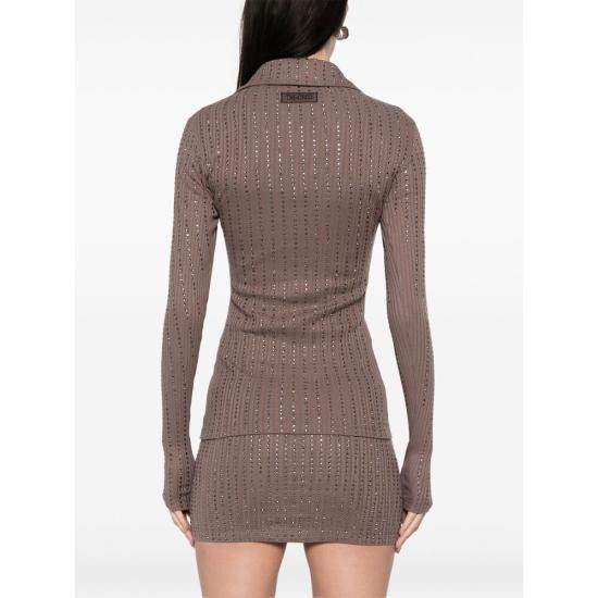 The Attico THE ATTICO Women Polo Shirts 250WCT00351 JJJ051TR 875 BROWN Size M / US 6-8 / IT 42-44 - 2 Thumbnail