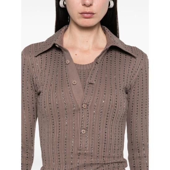 The Attico THE ATTICO Women Polo Shirts 250WCT00351 JJJ051TR 875 BROWN Size M / US 6-8 / IT 42-44 - 5 Thumbnail