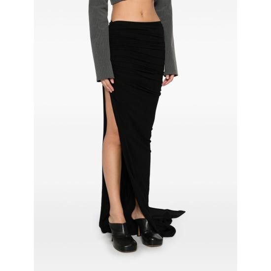 Rick Owens RICK OWENS Women Mid Skirts RP01E7366 JA 09 BLACK Size 27" / US 4 / IT 40 - 2 Thumbnail