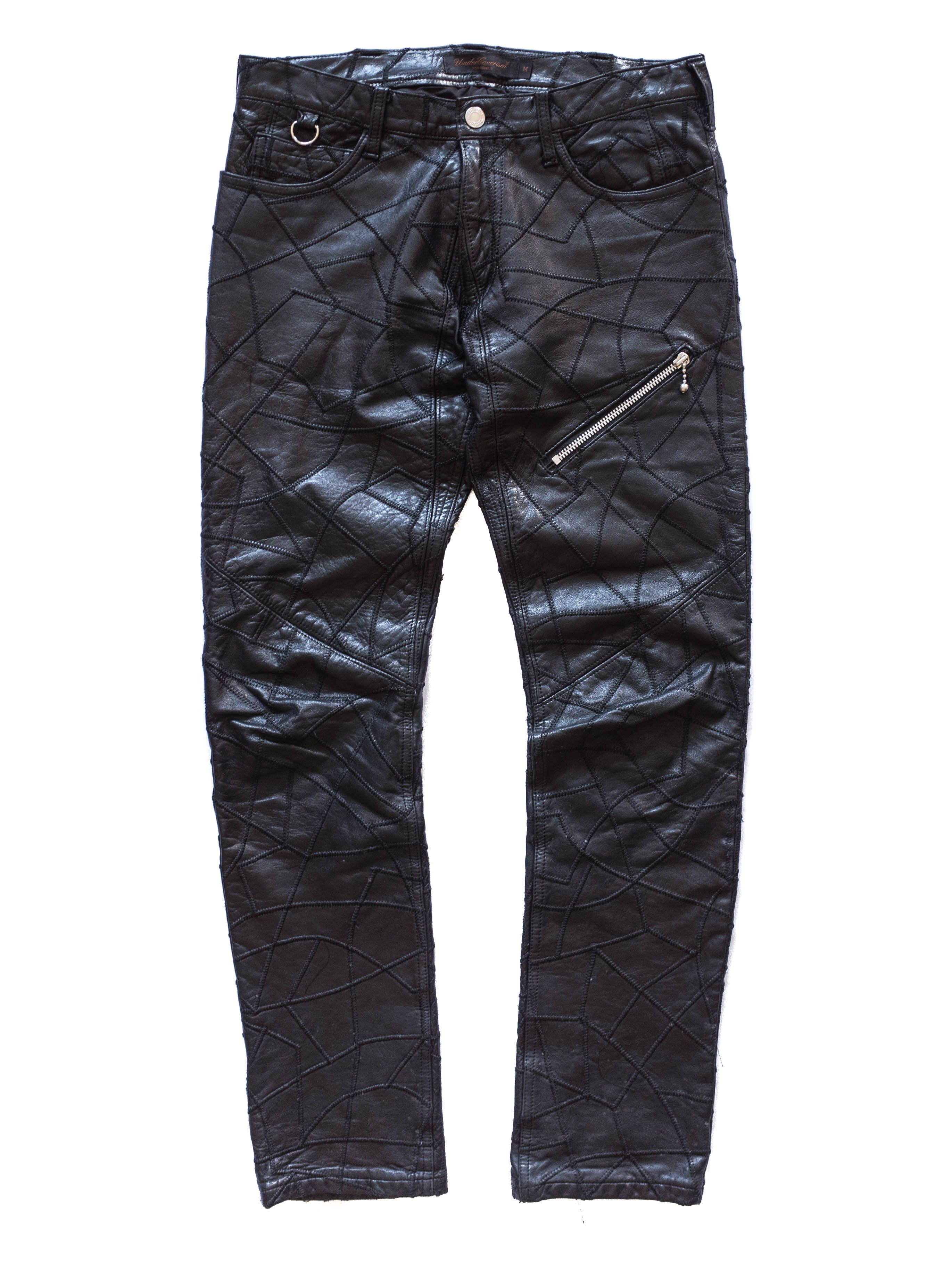 Undercover AW03 Leather Patchwork Paper Doll Pants | Grailed