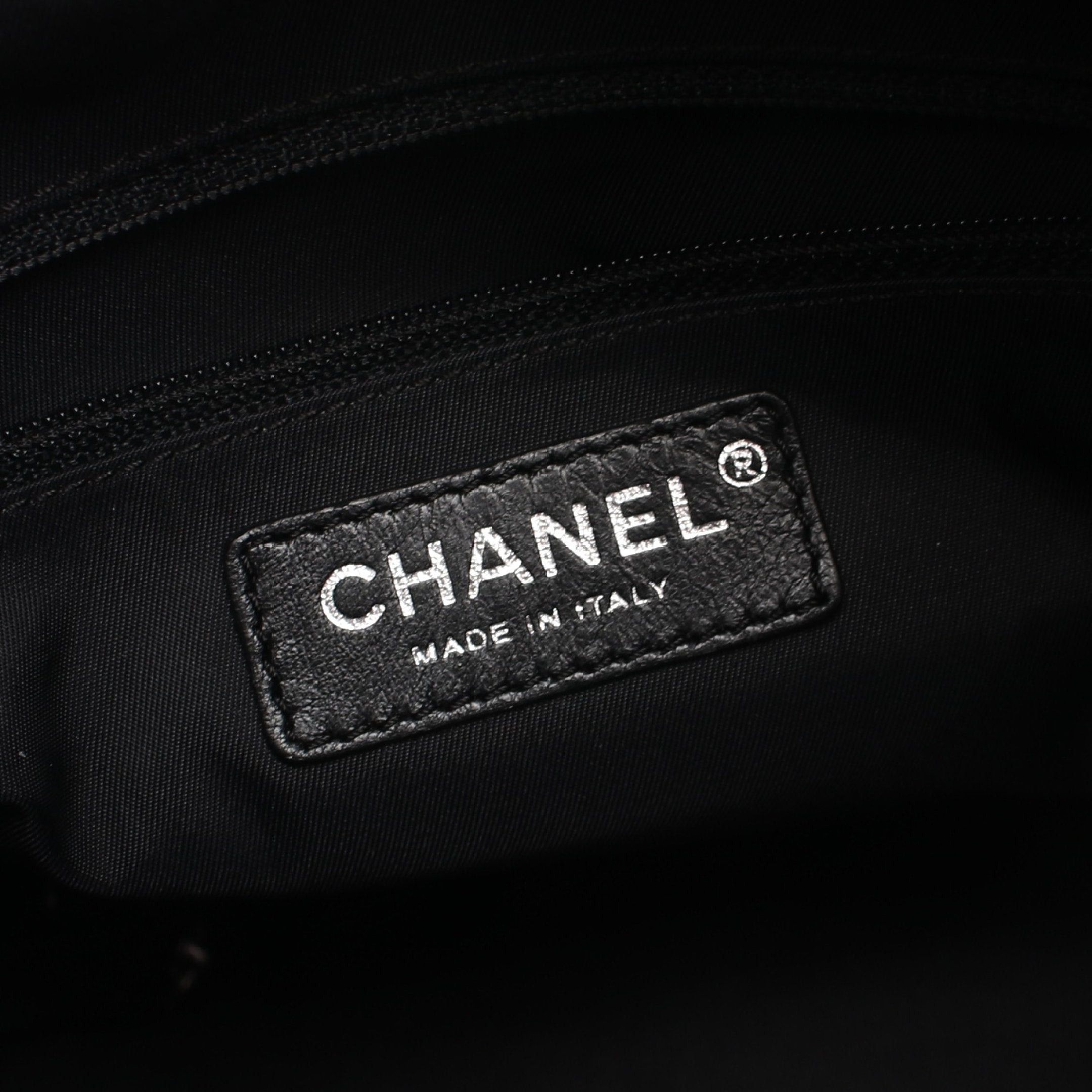 Chanel Chanel Paris Biarritz Pm Handbag Tote Bag Coated Canvas Leather Black Silver Hardware Size ONE SIZE - 4 Thumbnail