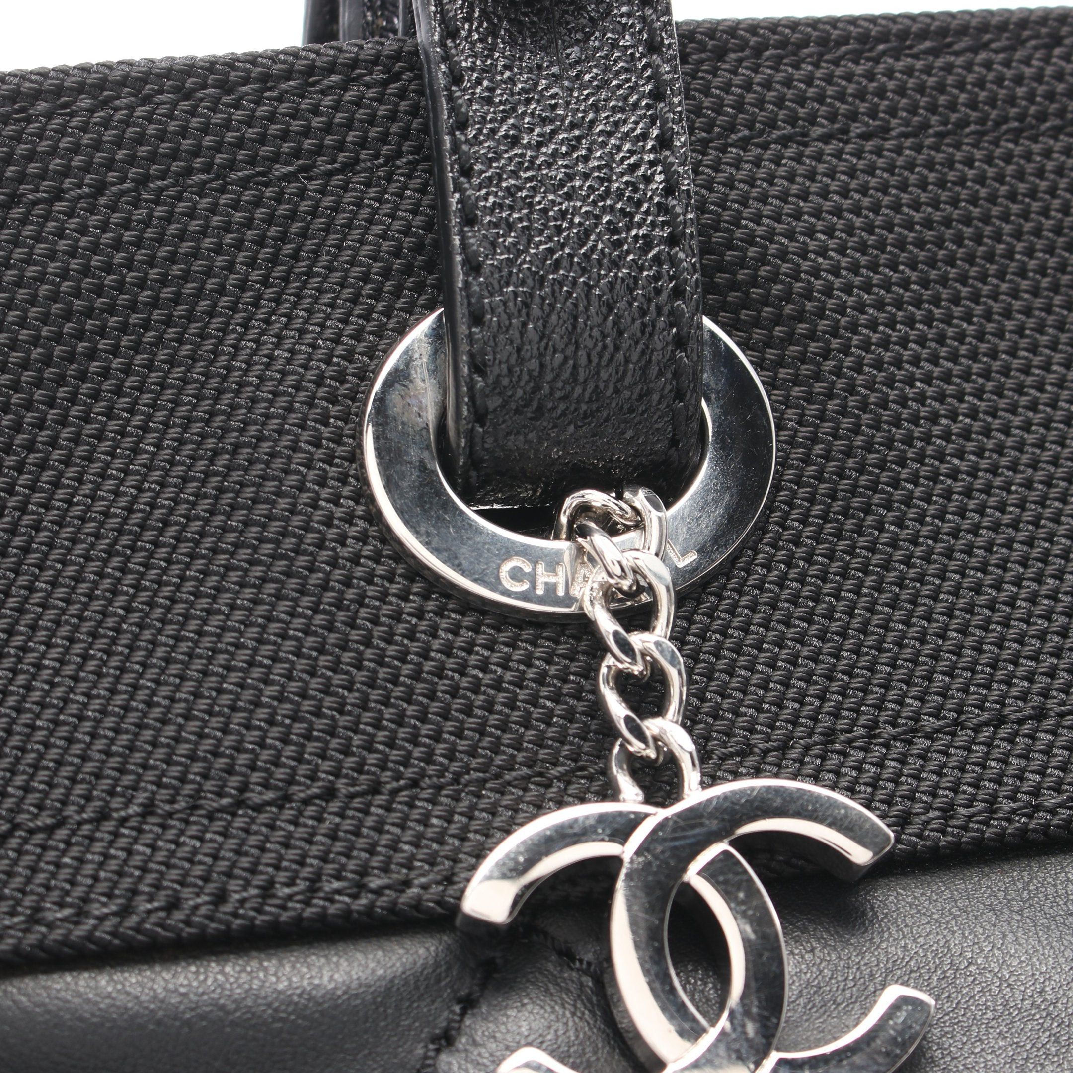 Chanel Chanel Paris Biarritz Pm Handbag Tote Bag Coated Canvas Leather Black Silver Hardware Size ONE SIZE - 8 Thumbnail