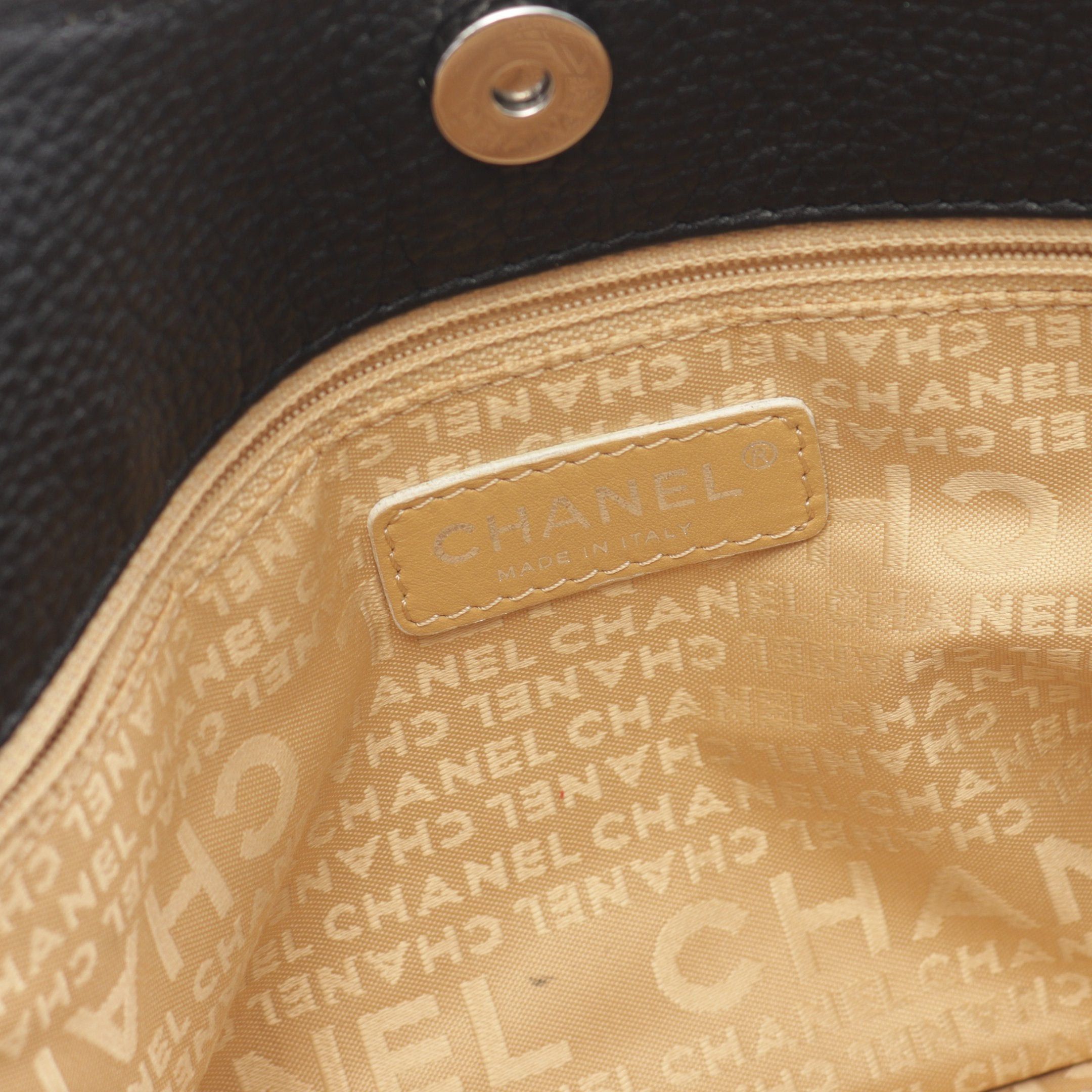 Chanel Chanel Logo Fringe Handbag Leather Black Silver Hardware Tassel Size ONE SIZE - 4 Thumbnail