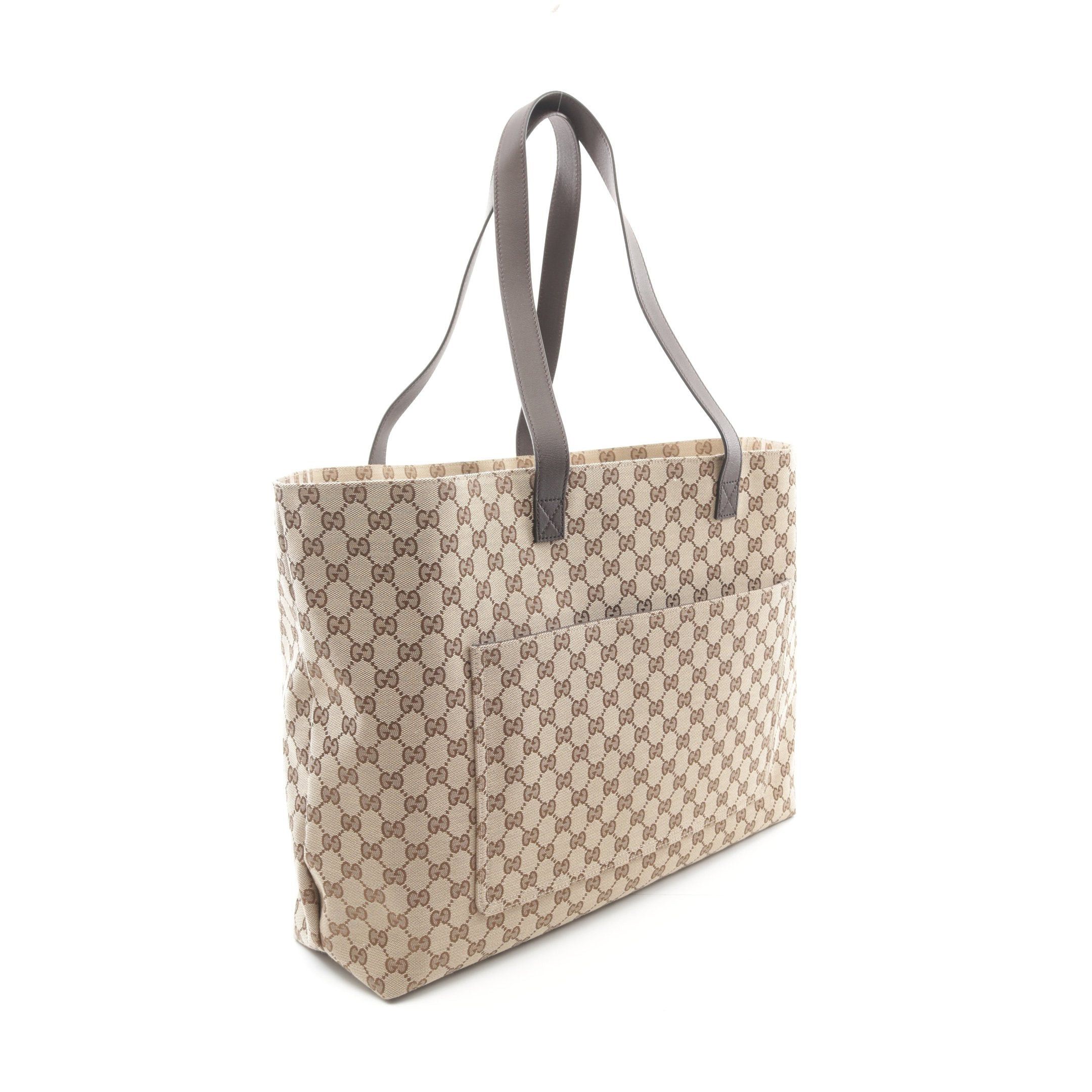 Gucci Gucci Gg Canvas Large Shoulder Bag Tote Leather Beige Dark Brown Size ONE SIZE - 2 Thumbnail