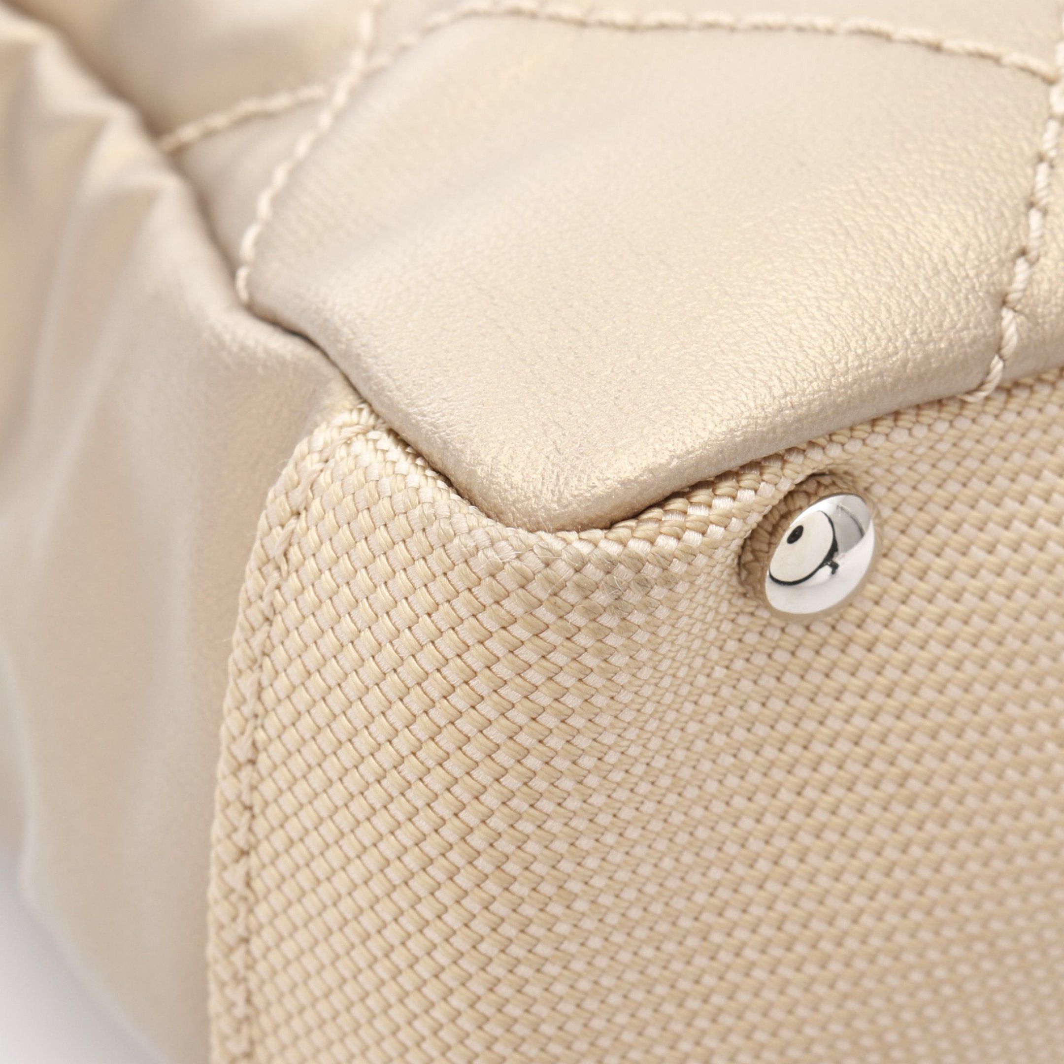 Chanel Chanel Paris Biarritz Pm Handbag Tote Bag Coated Canvas Leather Gold Beige Silver Hardware Size ONE SIZE - 10 Thumbnail