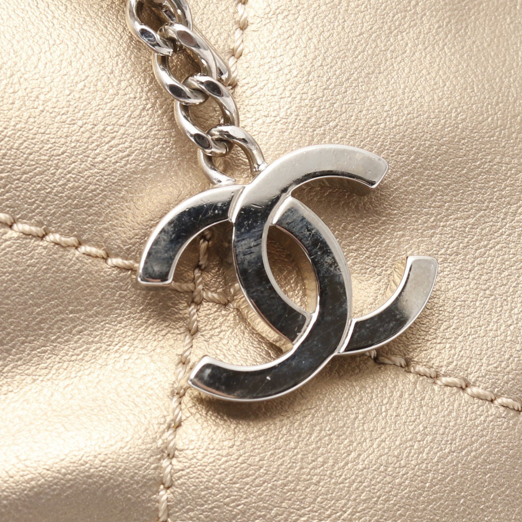 Chanel Chanel Paris Biarritz Pm Handbag Tote Bag Coated Canvas Leather Gold Beige Silver Hardware Size ONE SIZE - 8 Thumbnail