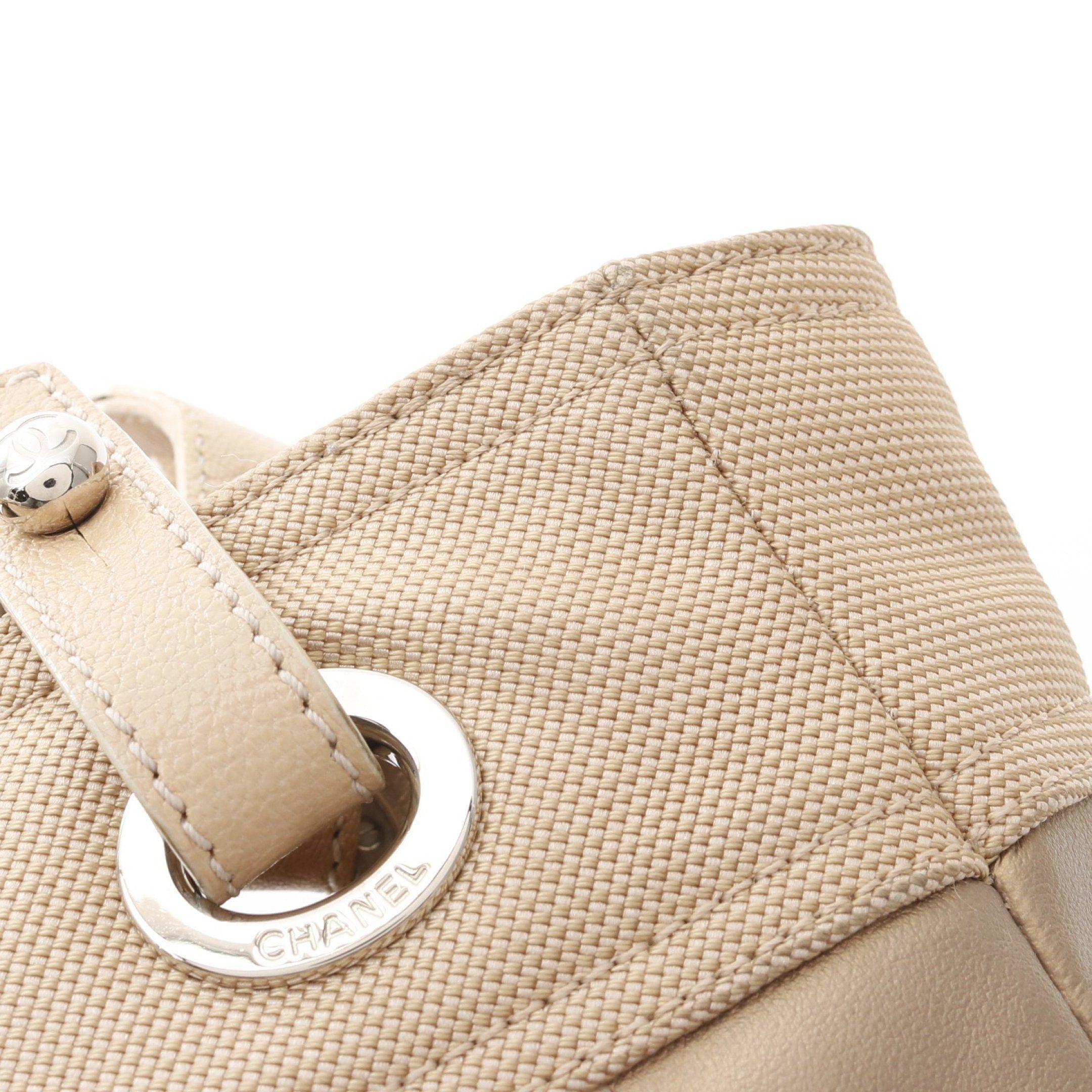 Chanel Chanel Paris Biarritz Pm Handbag Tote Bag Coated Canvas Leather Gold Beige Silver Hardware Size ONE SIZE - 9 Thumbnail