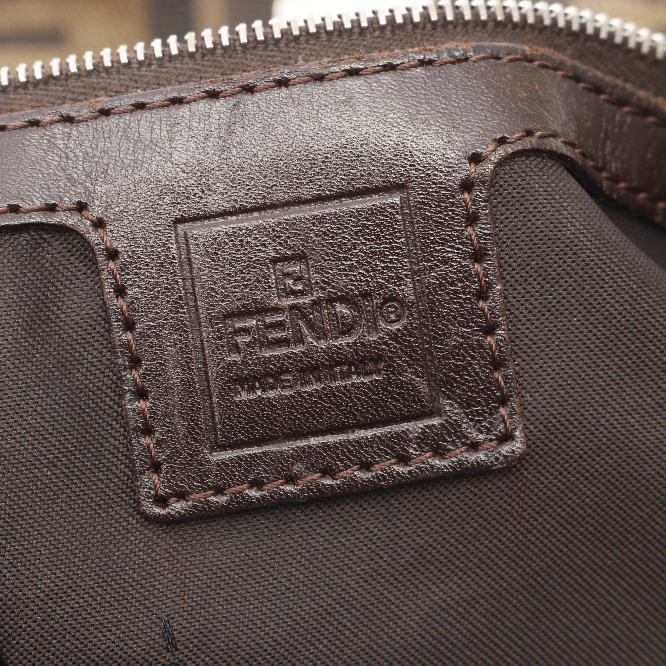 Fendi Fendi Zucca Handbag Tote Bag Canvas Brown Dark Size ONE SIZE - 4 Thumbnail