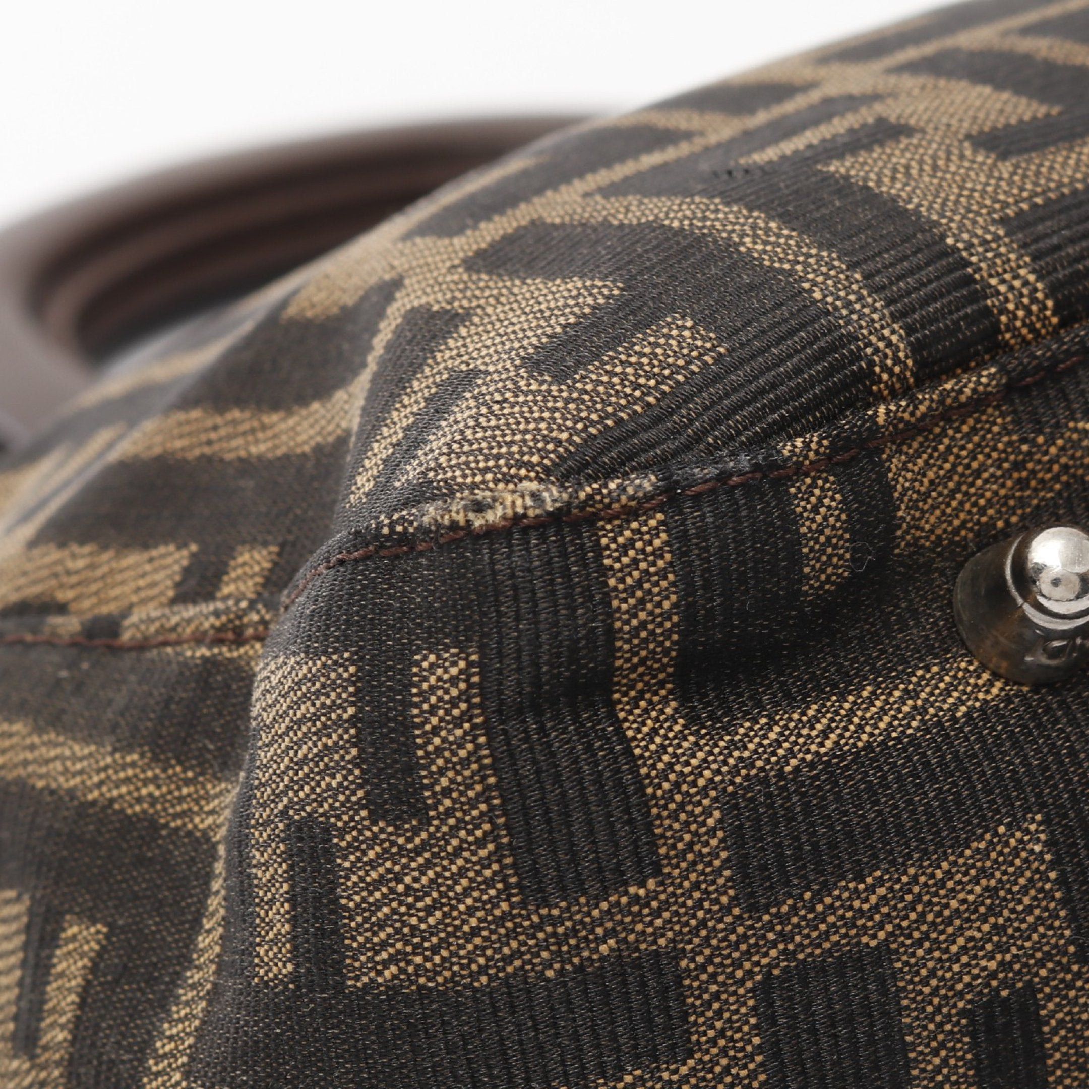 Fendi Fendi Zucca Handbag Tote Bag Canvas Brown Dark Size ONE SIZE - 9 Thumbnail