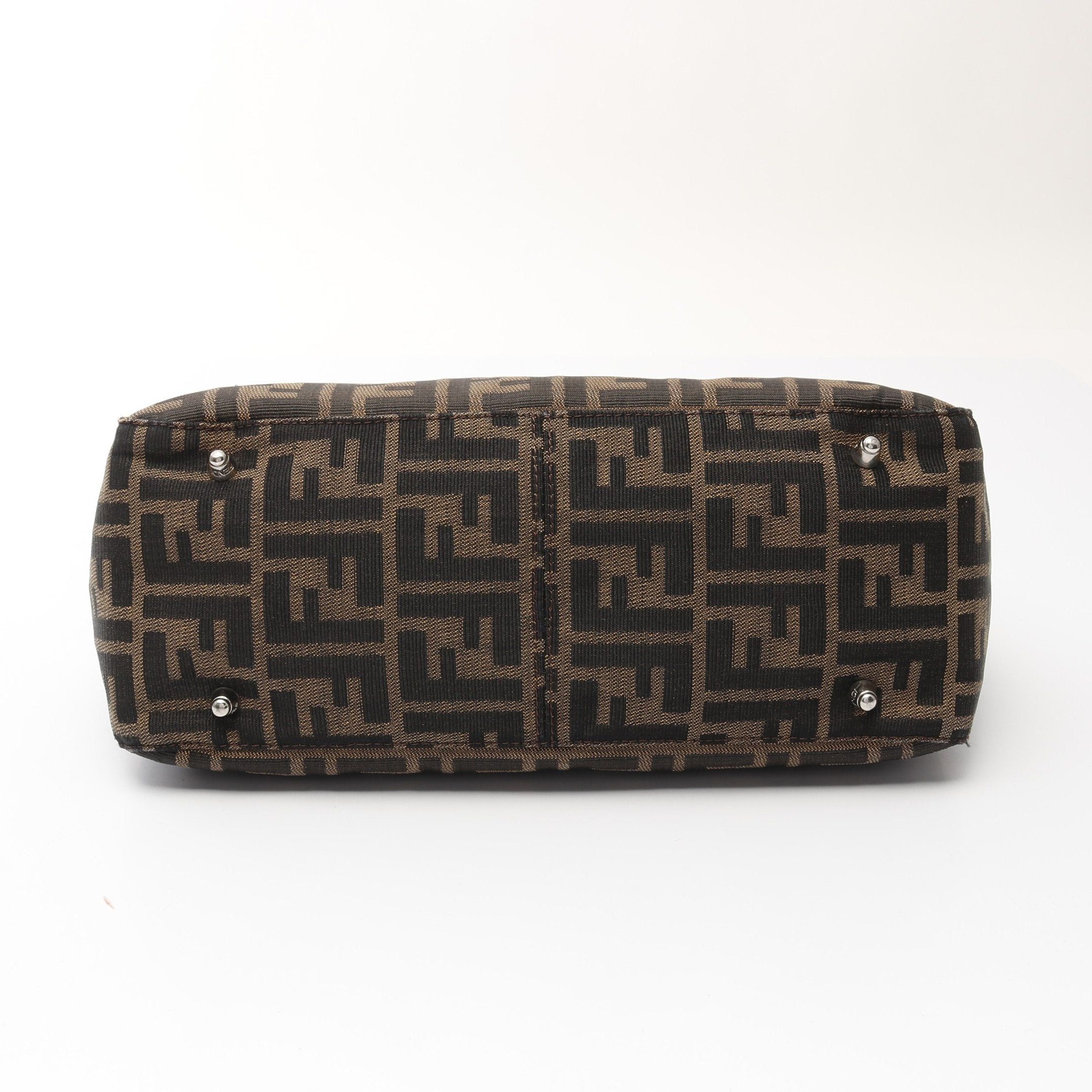 Fendi Fendi Zucca Handbag Tote Bag Canvas Brown Dark Size ONE SIZE - 10 Thumbnail