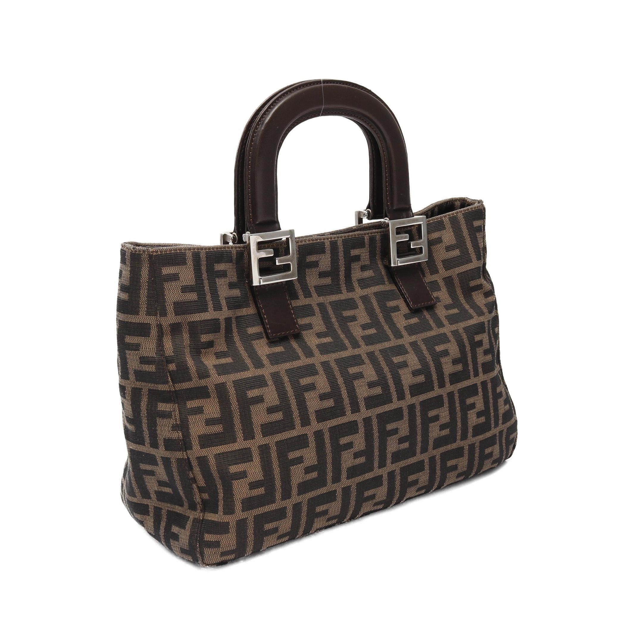 Fendi Fendi Zucca Handbag Tote Bag Canvas Brown Dark Size ONE SIZE - 2 Thumbnail
