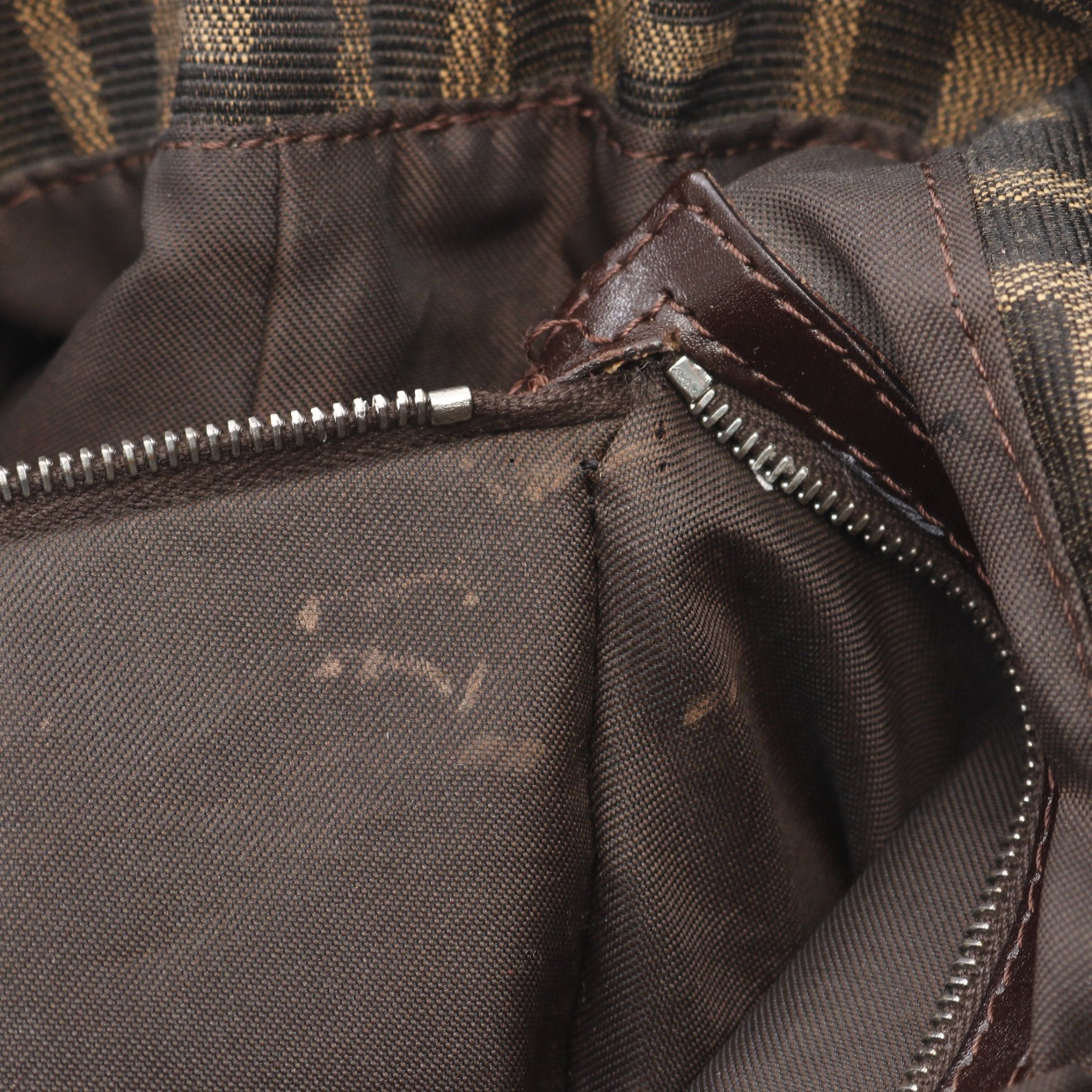 Fendi Fendi Zucca Handbag Tote Bag Canvas Brown Dark Size ONE SIZE - 5 Thumbnail