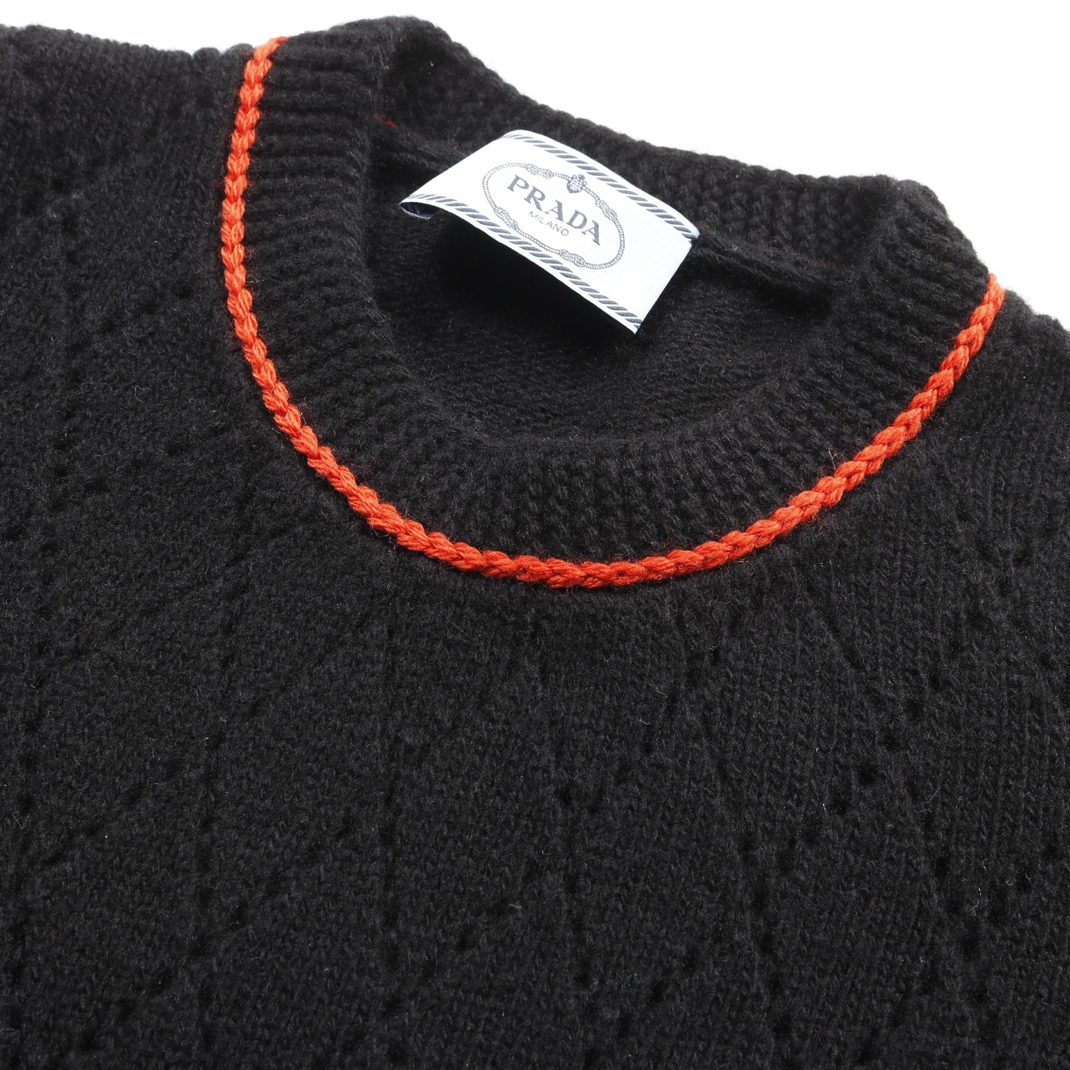 Prada Prada Knit Wool Cashmere Black Red Size ONE SIZE - 11 Thumbnail