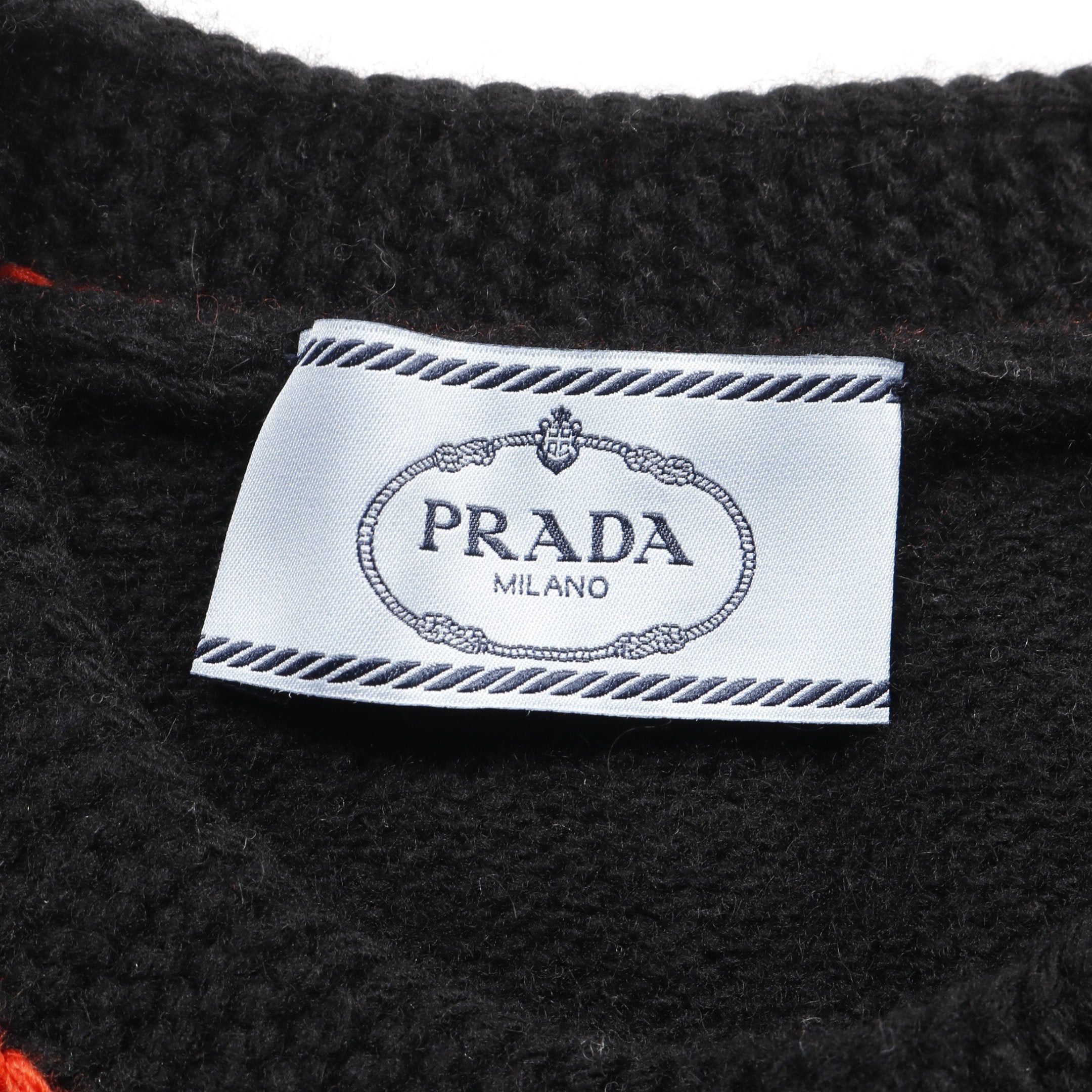 Prada Prada Knit Wool Cashmere Black Red Size ONE SIZE - 3 Thumbnail