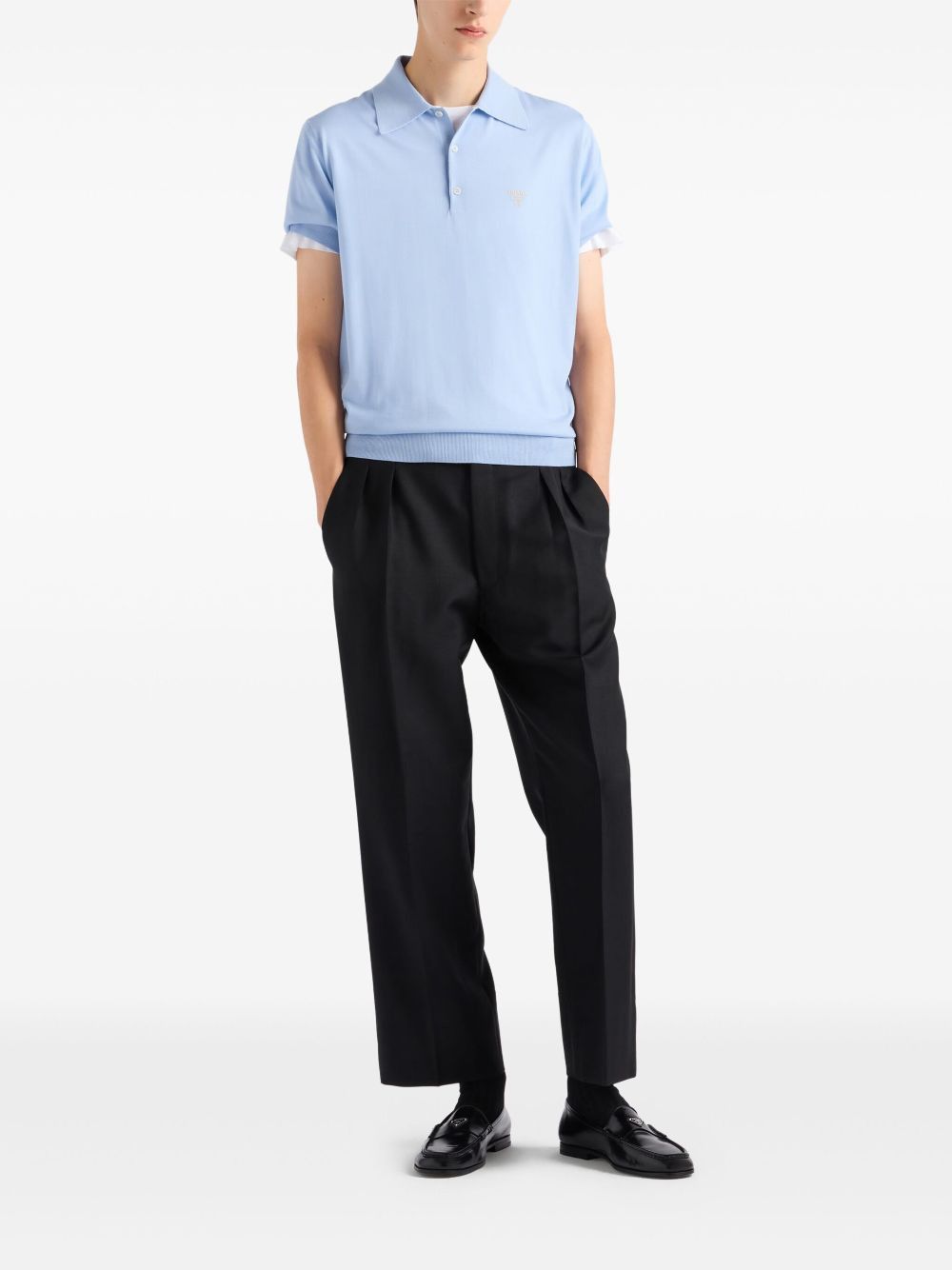 Prada LOGO WOOL POLO SHIRT Size US M / EU 48-50 / 2 - 3 Thumbnail