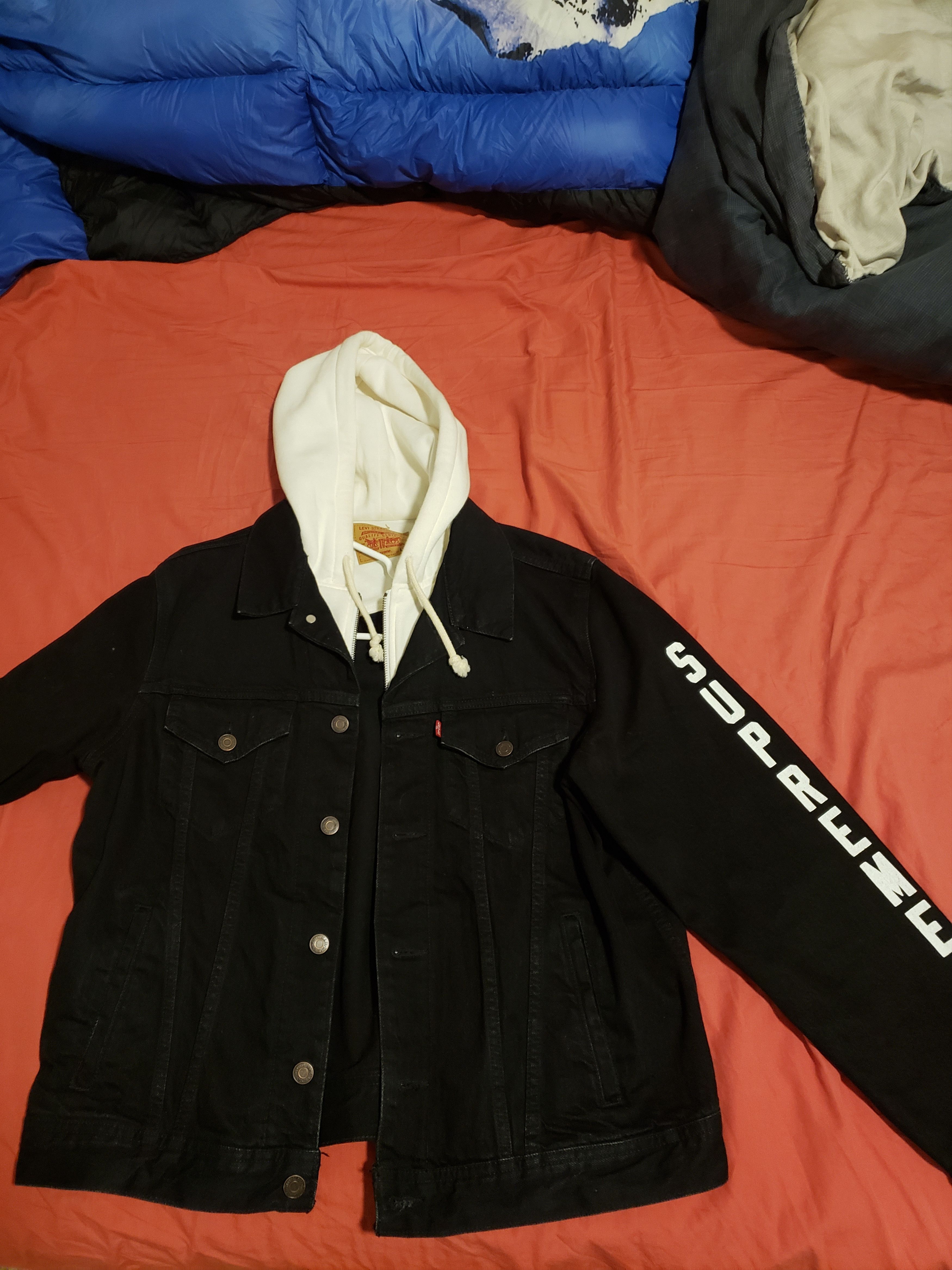 SUPREME DENIM HOODED JACKET BLACK