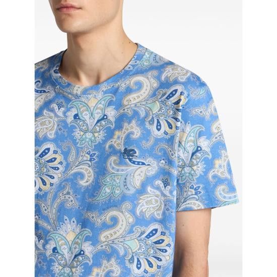 Etro ETRO Men T-Shirts AK584 MRMA0002 X0880 BLUE Size US XL / EU 56 / 4 - 3 Thumbnail