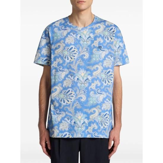 Etro ETRO Men T-Shirts AK584 MRMA0002 X0880 BLUE Size US XL / EU 56 / 4 - 2 Thumbnail
