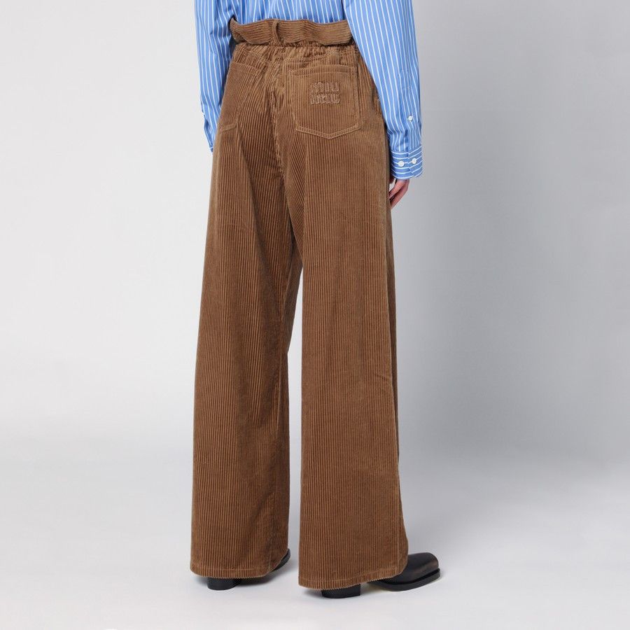Miu Miu Camel-Coloured Ribbed Trousers Size 28" / US 6 / IT 42 - 3 Thumbnail