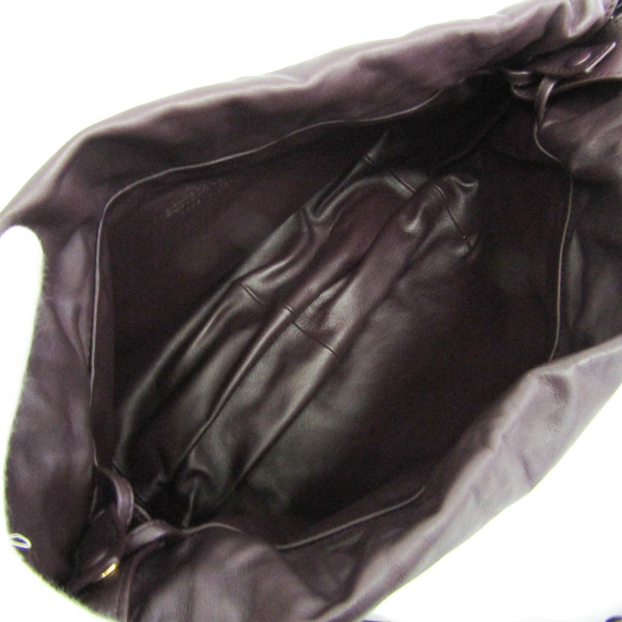 Bottega Veneta Bulb Purple Leather Shoulder Bag (Pre-Owned) Size ONE SIZE - 7 Thumbnail