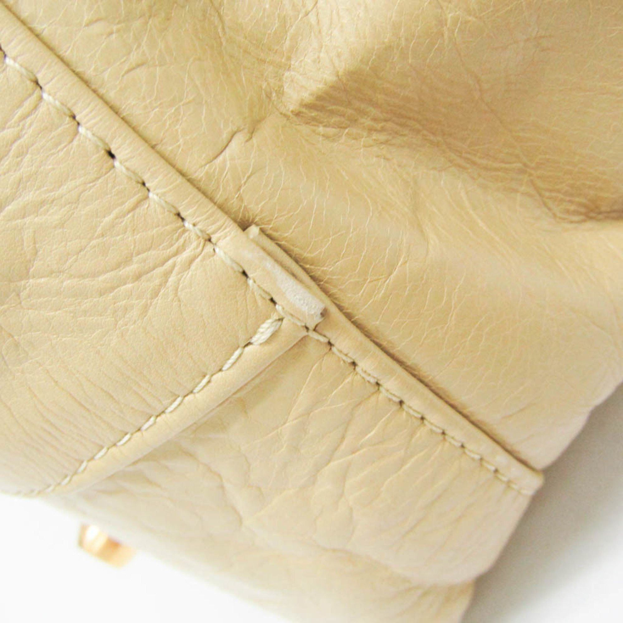 Bottega Veneta Arco Beige Leather Tote Bag (Pre-Owned) Size ONE SIZE - 7 Thumbnail