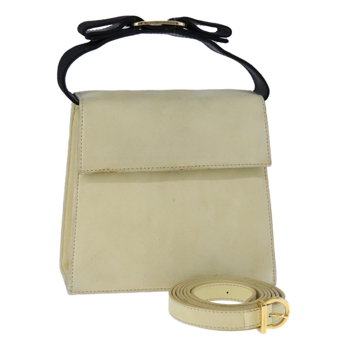 Salvatore Ferragamo Vara Beige Suede Handbag (Pre-Owned) Size ONE SIZE - 15 Thumbnail