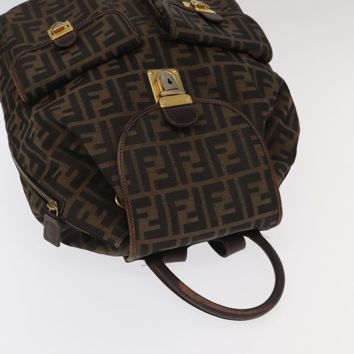 Fendi Zucca Brown Canvas Backpack Bag (Pre-Owned) Size ONE SIZE - 5 Thumbnail