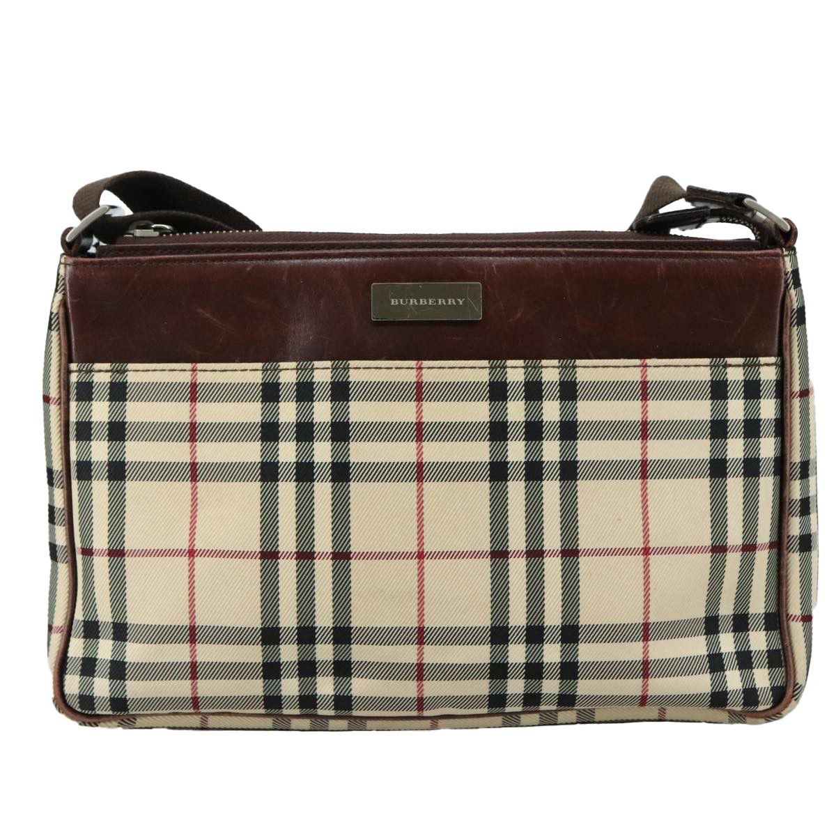 Burberry Nova Check Beige Canvas Shoulder Bag (Pre-Owned) Size ONE SIZE - 14 Thumbnail