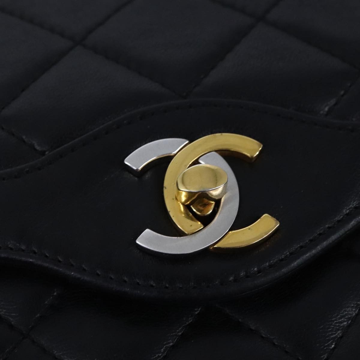 Chanel Double Flap Black Leather Shoulder Bag (Pre-Owned) Size ONE SIZE - 12 Thumbnail