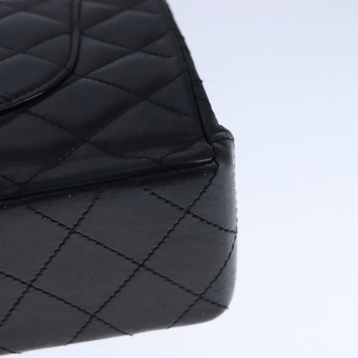 Chanel Double Flap Black Leather Shoulder Bag (Pre-Owned) Size ONE SIZE - 7 Thumbnail