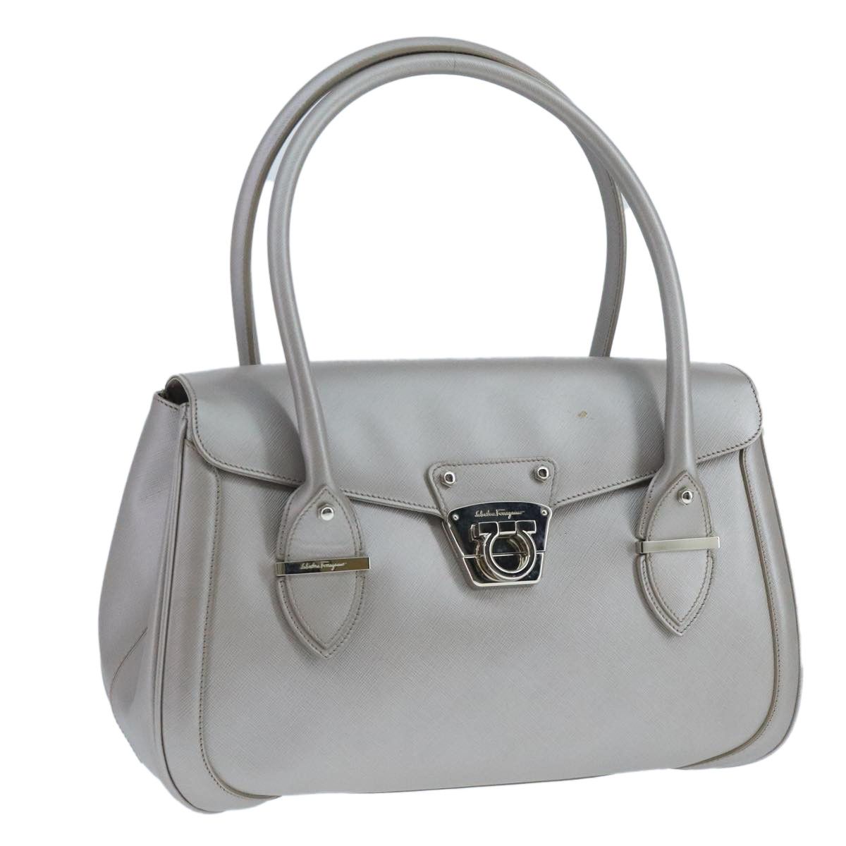 Salvatore Ferragamo Silver Leather Handbag (Pre-Owned) Size ONE SIZE - 18 Thumbnail